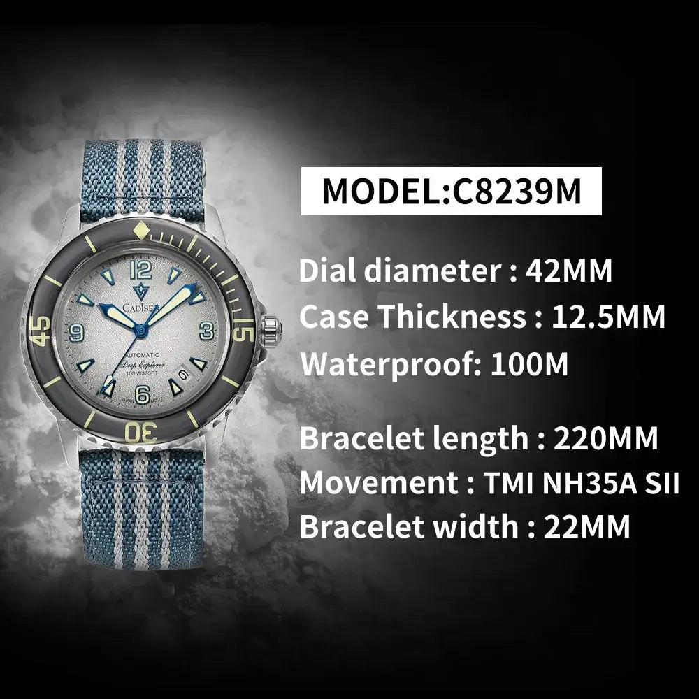 The CADISEN C8239M dive watch SPECS