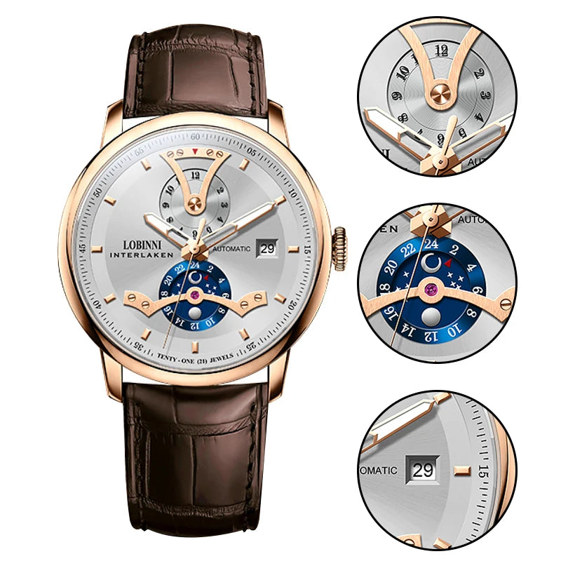 LOBINNI 18018 Automatic Dress Watch
