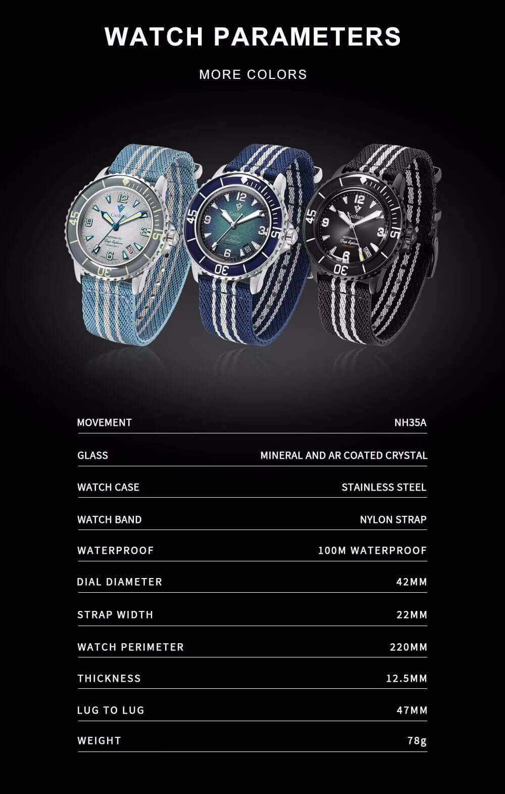 CADISEN C-8239M Automatic Diver