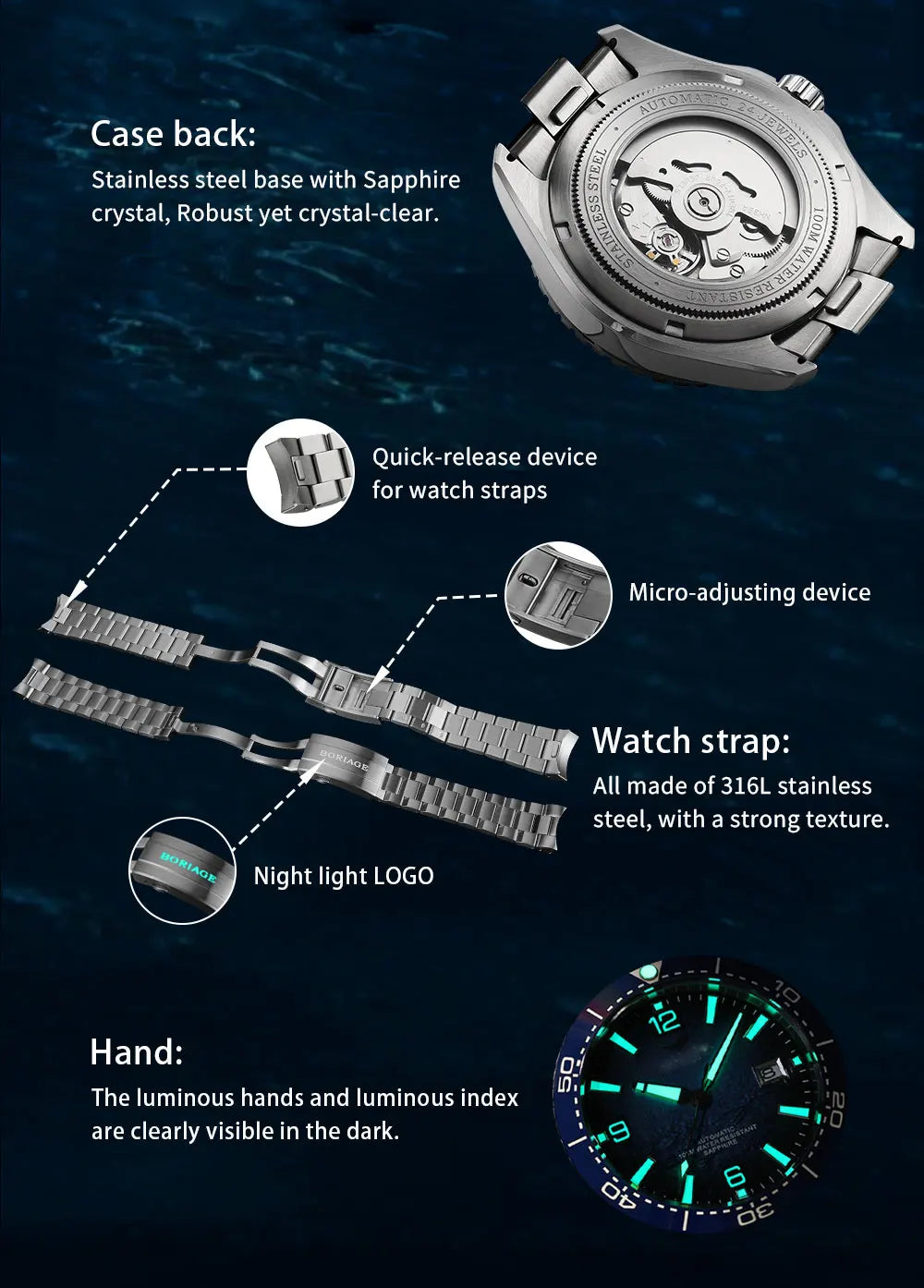 BORIAGE B8007G Automatic Diver