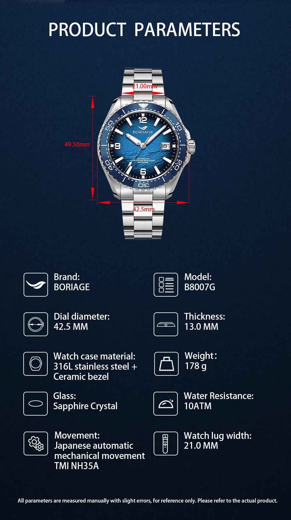 BORIAGE B8007G Automatic Diver