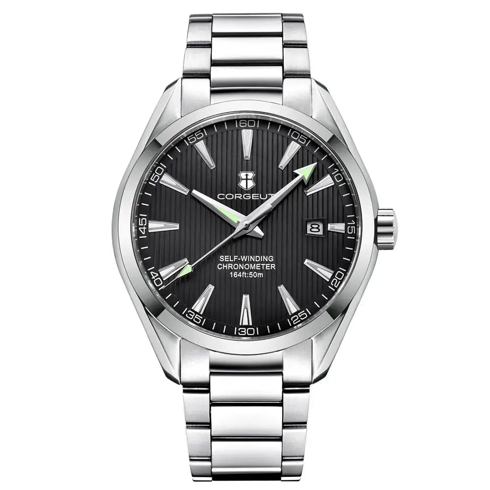 Corgeut watch Model Number 3021 black dial with oyster bracelet