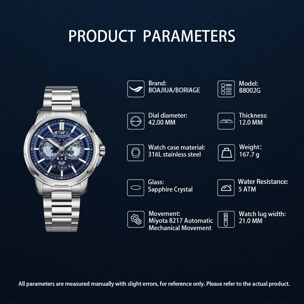 BORIAGE (BOAIJIUA) B8002G Automatic Dress Watch