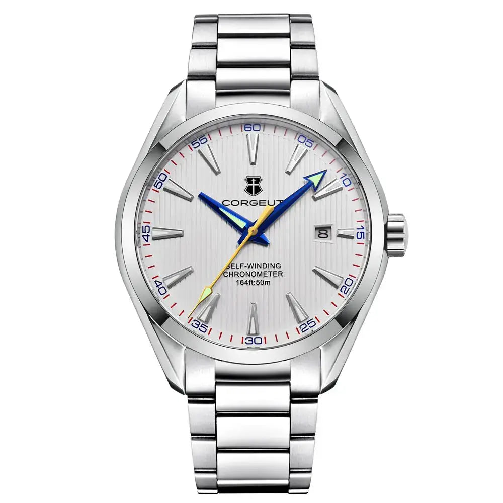 Corgeut watch Model Number 3021, white dial with oyster bracelet
