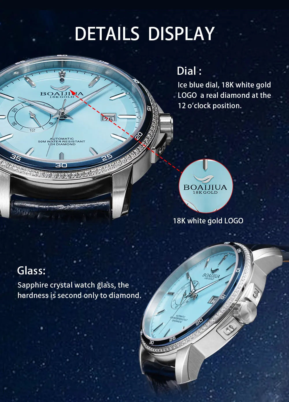 BORIAGE (BOAIJIUA) B8001G Automatic Dress Watch