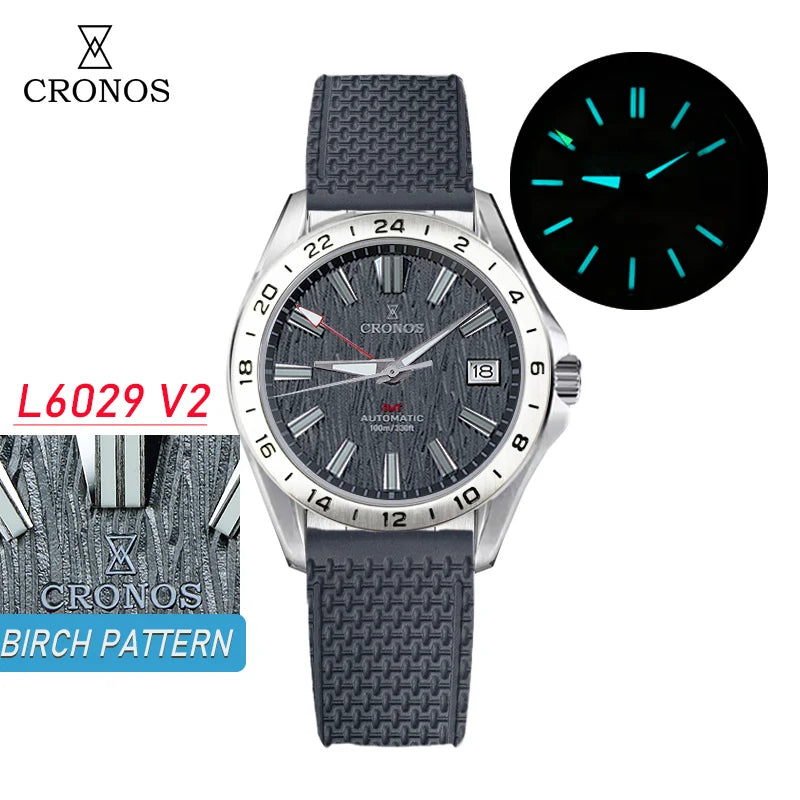 CRONOS L6029 V1 & V2 Automatic GMT Watch