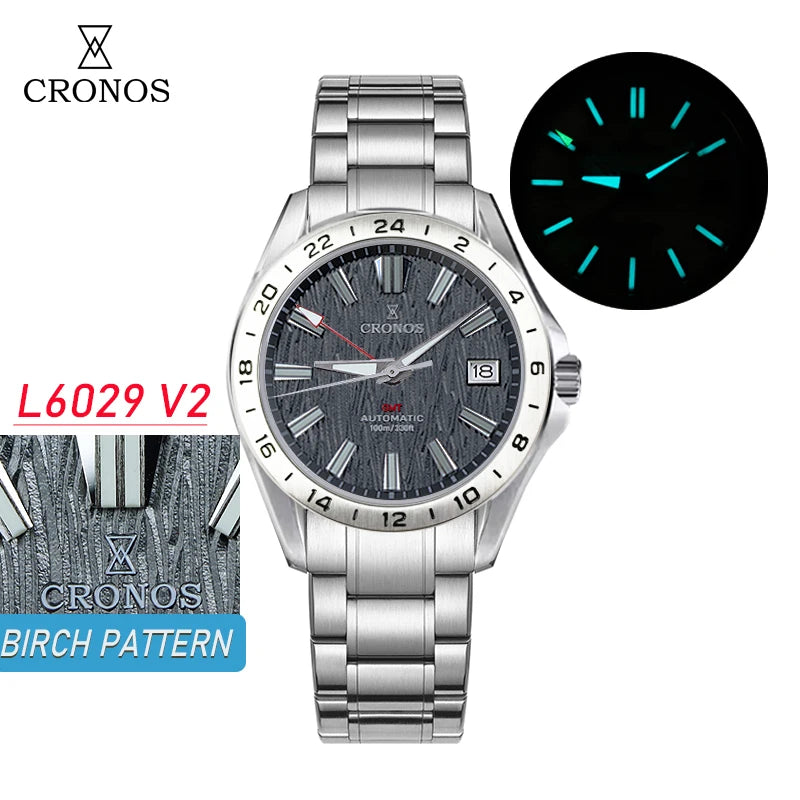 CRONOS L6029 V1 & V2 Automatic GMT Watch